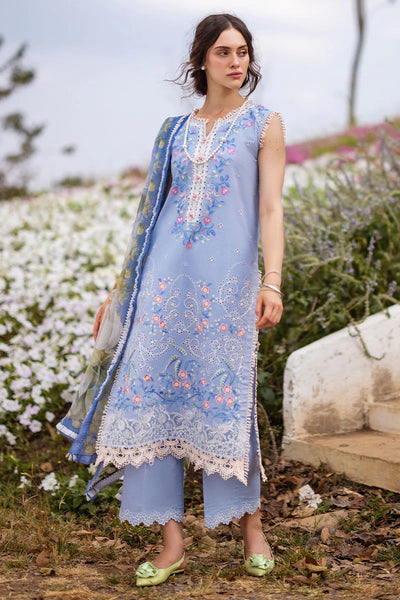 The Secret Garden by Mushq Stitched 3 Piece Embroidered Lawn Suit MQ24SG D-8A MYOSOTIS - Summer Collection