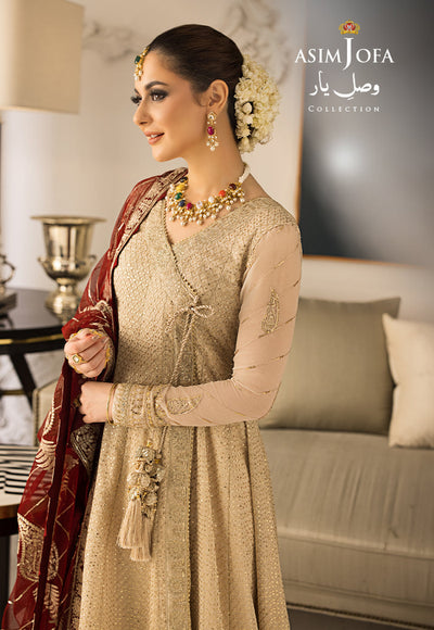 Vasl-e-Yaar By Asim Jofa Unstitched 3 Piece Embroidered Chiffon Suit AJ23VY AJDT-07 - Luxury Festive Collection