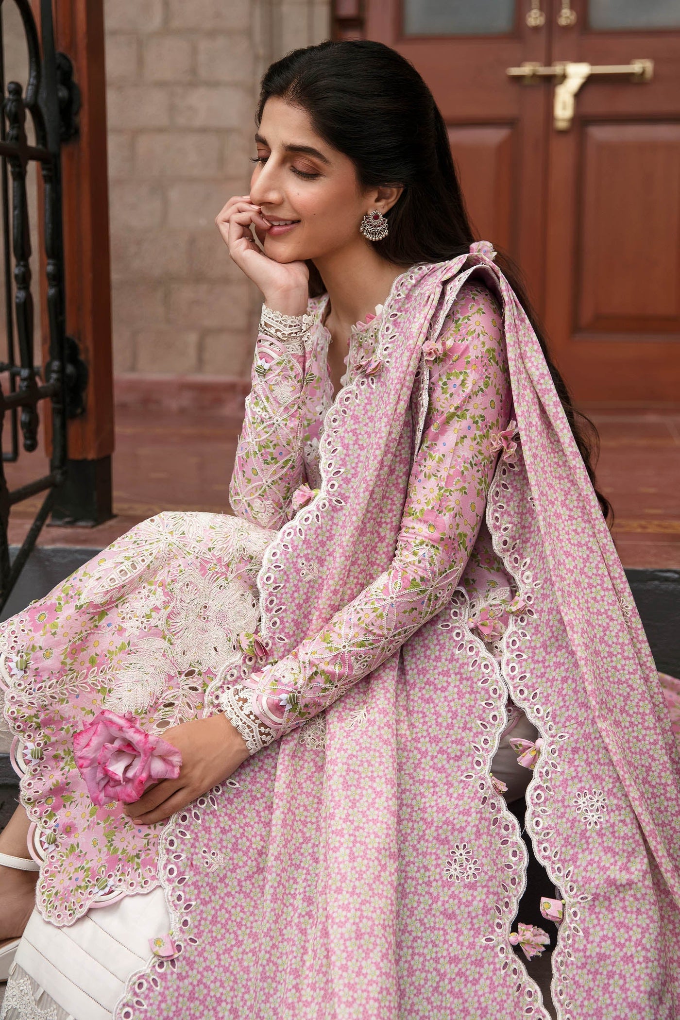 Zaha By Khadijah Shah Stitched 3 Pc Embroidered Lawn Suit - ZF23-04-Leyla - Festive Collection D & M COLLECTION AND NIZAMI JEWELRY