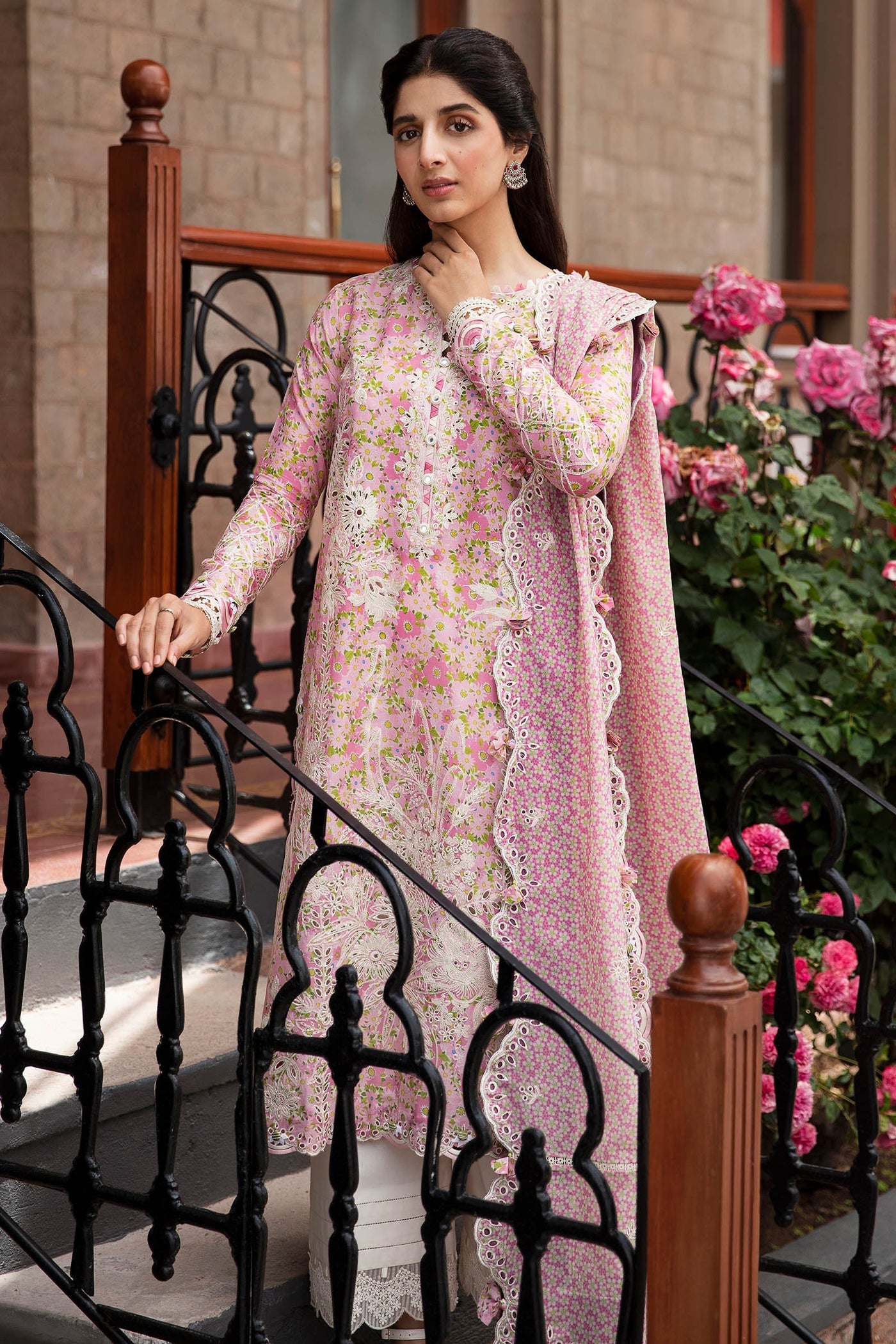 Zaha By Khadijah Shah Stitched 3 Pc Embroidered Lawn Suit - ZF23-04-Leyla - Festive Collection D & M COLLECTION AND NIZAMI JEWELRY