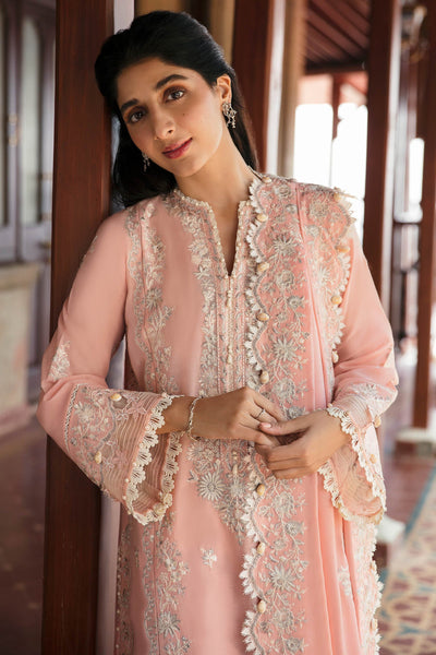 Zaha By Khadijah Shah Stitched 3 Pc Embroidered Lawn Suit - ZF23-06-Ela - Festive Collection D & M COLLECTION AND NIZAMI JEWELRY