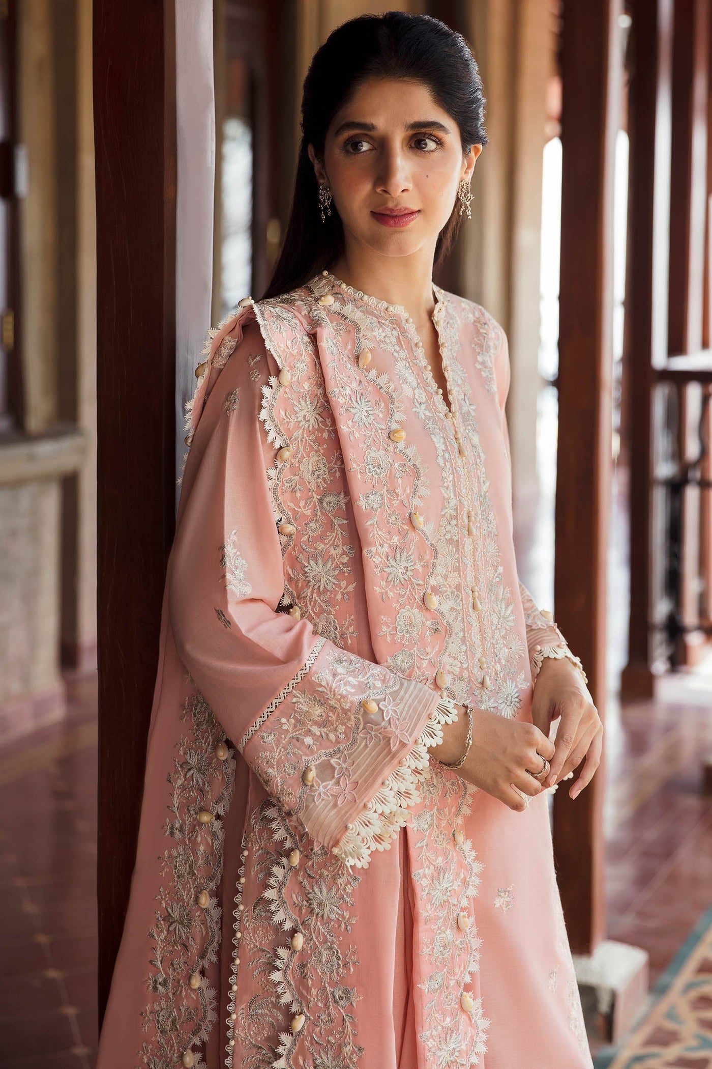 Zaha By Khadijah Shah Stitched 3 Pc Embroidered Lawn Suit - ZF23-06-Ela - Festive Collection D & M COLLECTION AND NIZAMI JEWELRY