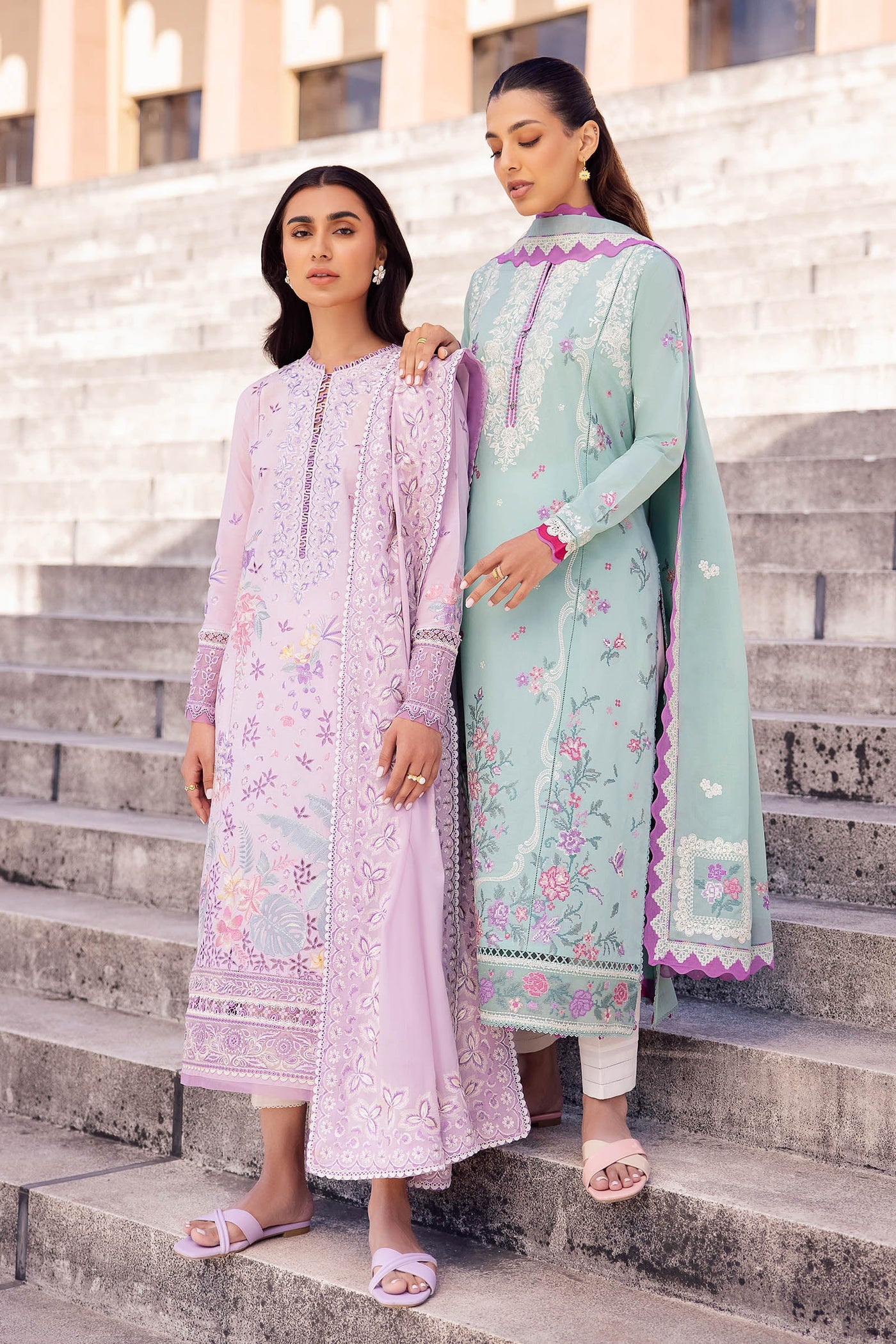 Zaha By Khadijah Shah Stitched 3 Piece Embroidered Lawn Suit ZKS24F ZL24-02 A LARMINA - Festive Collection