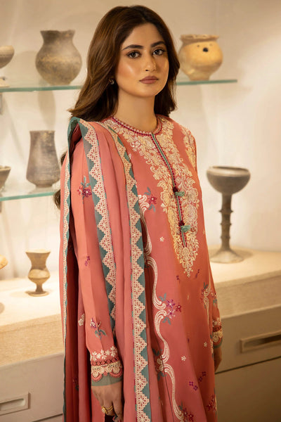 Zaha By Khadijah Shah Stitched 3 Piece Embroidered Lawn Suit ZKS24F ZL24-02 B LARMINA - Festive Collection