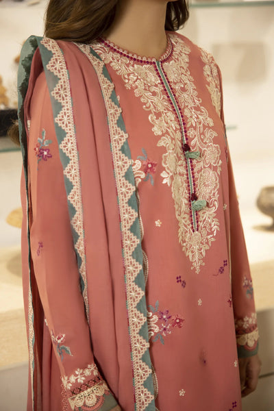 Zaha By Khadijah Shah Stitched 3 Piece Embroidered Lawn Suit ZKS24F ZL24-02 B LARMINA - Festive Collection