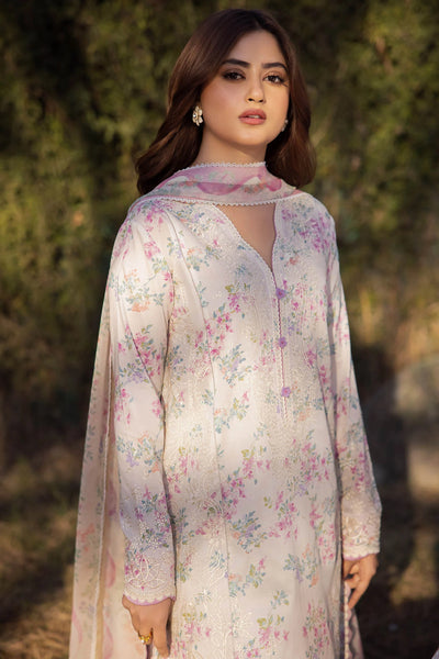 Zaha By Khadijah Shah Stitched 3 Piece Embroidered Lawn Suit ZKS24F ZL24-03 A AYSEL - Festive Collection