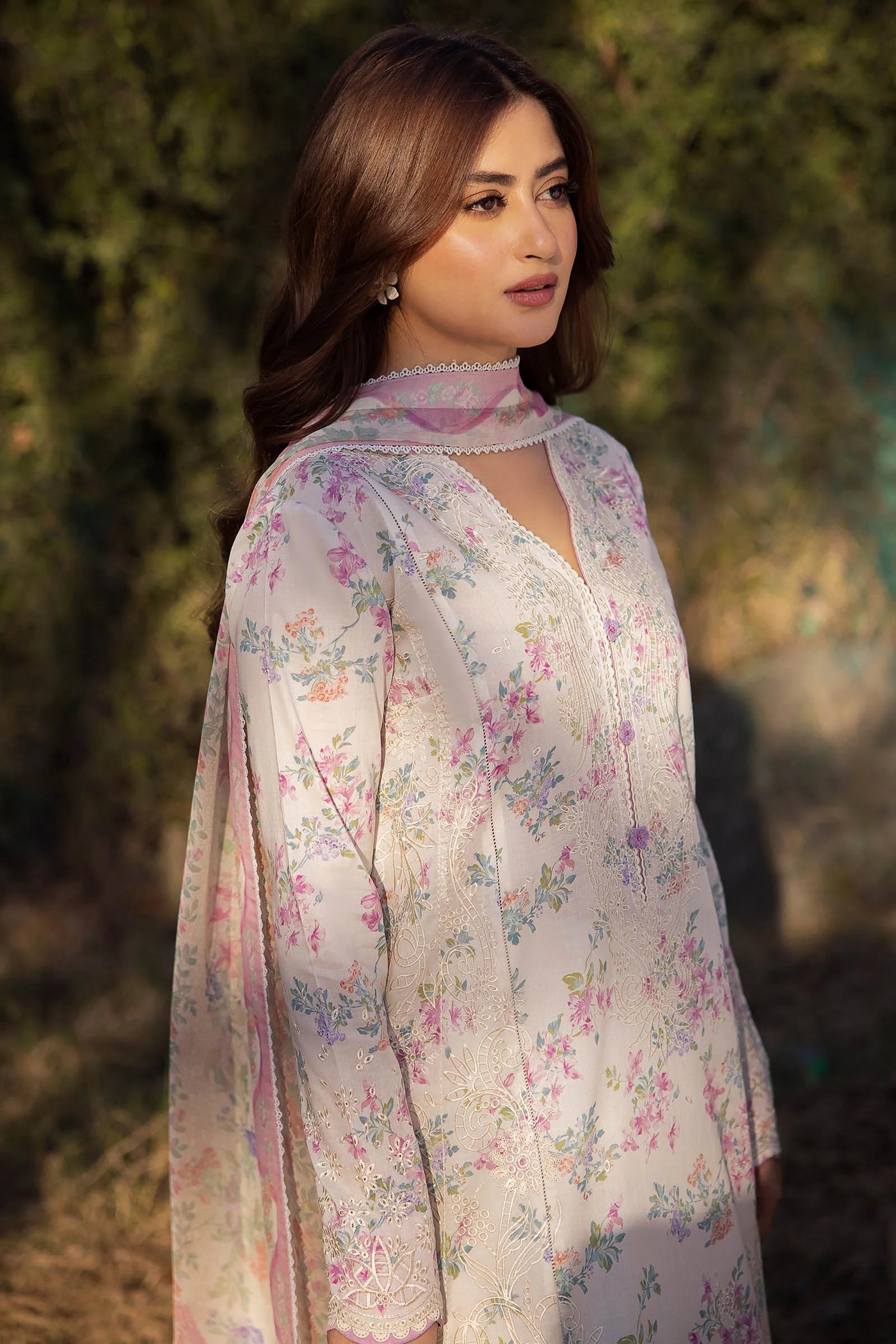 Zaha By Khadijah Shah Stitched 3 Piece Embroidered Lawn Suit ZKS24F ZL24-03 A AYSEL - Festive Collection