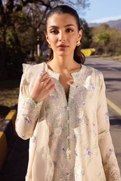 Zaha By Khadijah Shah Stitched 3 Piece Embroidered Lawn Suit ZKS24F ZL24-04 B ASEMA - Festive Collection