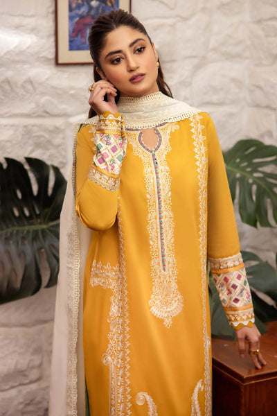 Zaha By Khadijah Shah Stitched 3 Piece Embroidered Lawn Suit ZKS24F ZL24-06 A FERYA - Festive Collection