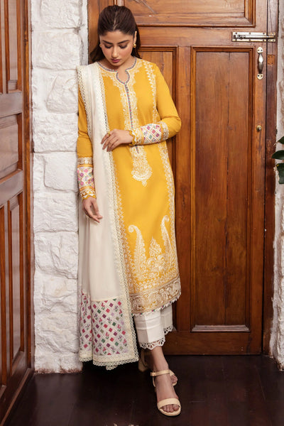 Zaha By Khadijah Shah Stitched 3 Piece Embroidered Lawn Suit ZKS24F ZL24-06 A FERYA - Festive Collection