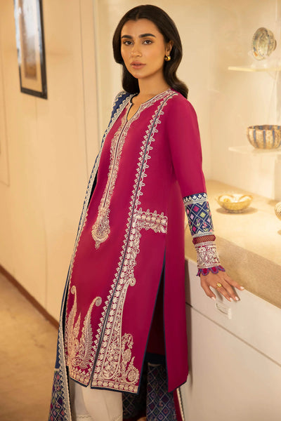 Zaha By Khadijah Shah Stitched 3 Piece Embroidered Lawn Suit ZKS24F ZL24-06 B FERYA - Festive Collection