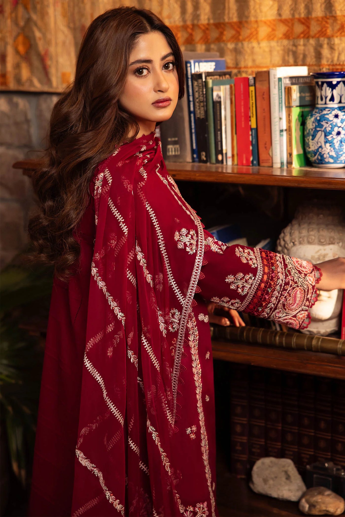 Zaha By Khadijah Shah Stitched 3 Piece Embroidered Lawn Suit ZKS24F ZL24-07 B ZENEL - Festive Collection