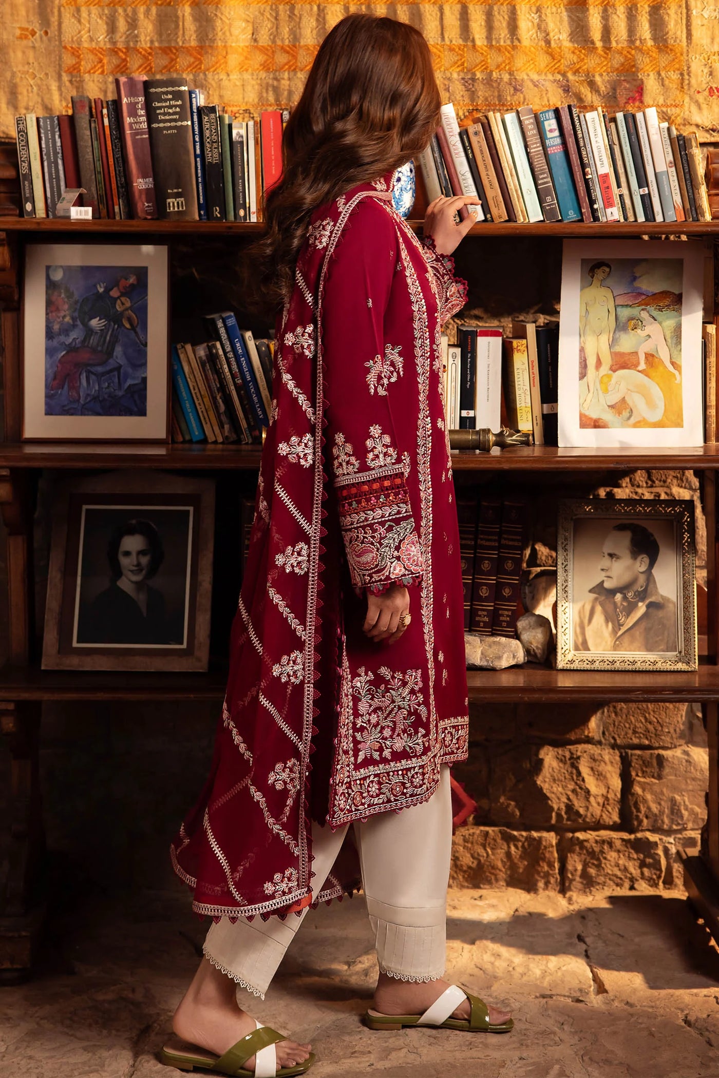 Zaha By Khadijah Shah Stitched 3 Piece Embroidered Lawn Suit ZKS24F ZL24-07 B ZENEL - Festive Collection