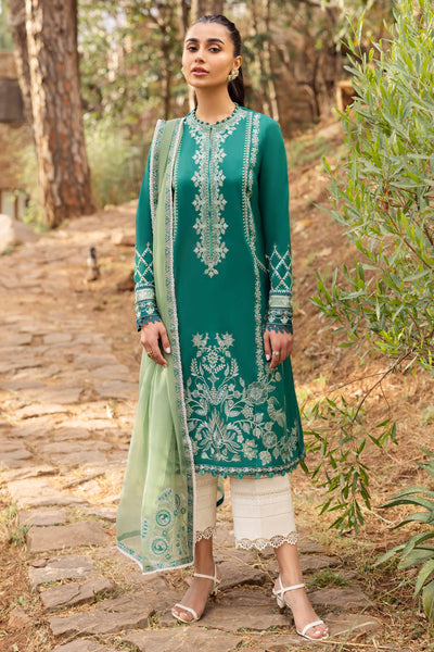 Zaha By Khadijah Shah Stitched 3 Piece Embroidered Lawn Suit ZKS24F ZL24-11 B VEJAH - Festive Collection