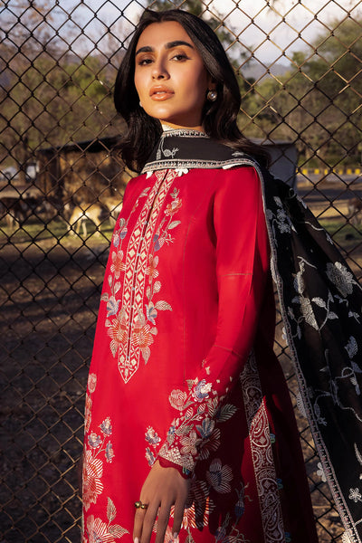 Zaha By Khadijah Shah Stitched 3 Piece Embroidered Lawn Suit ZKS24F ZL24-14 A GIZEM - Festive Collection