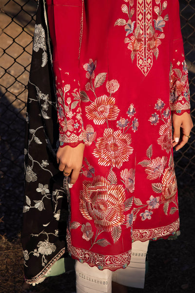 Zaha By Khadijah Shah Stitched 3 Piece Embroidered Lawn Suit ZKS24F ZL24-14 A GIZEM - Festive Collection