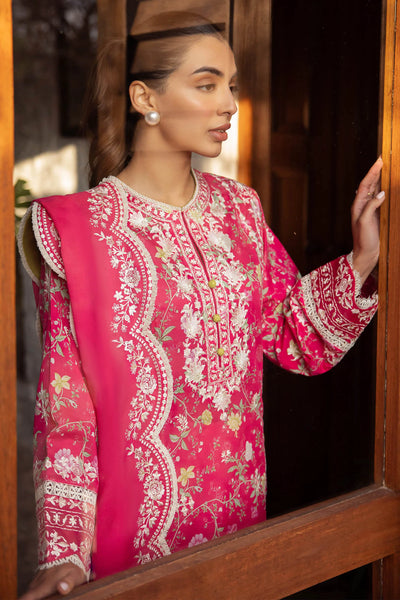 Zaha By Khadijah Shah Stitched 3 Piece Embroidered Lawn Suit ZKS24F ZL24-12 A LEYLA - Festive Collection