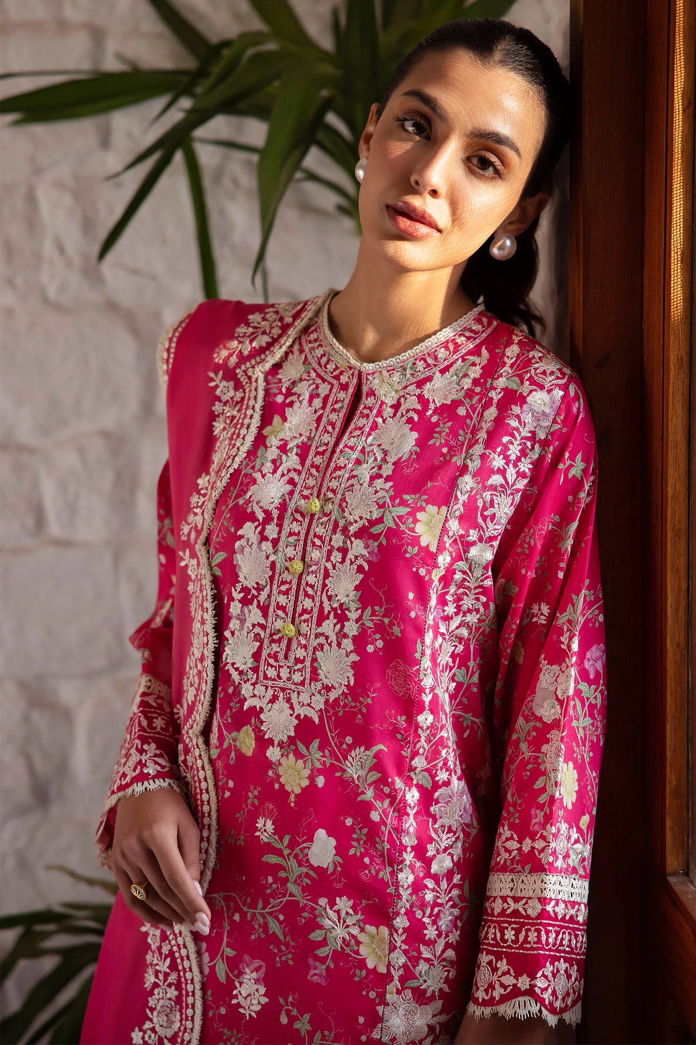 Zaha By Khadijah Shah Stitched 3 Piece Embroidered Lawn Suit ZKS24F ZL24-12 A LEYLA - Festive Collection