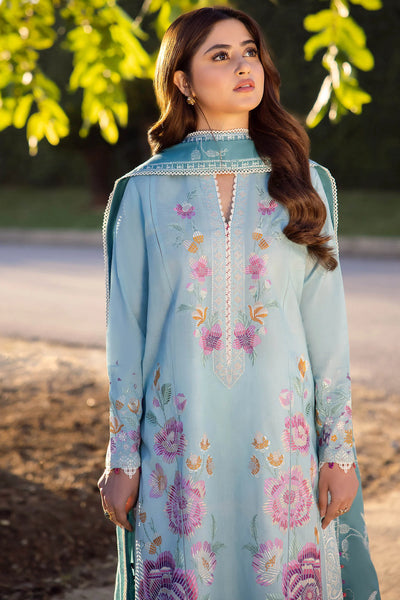 Zaha By Khadijah Shah Stitched 3 Piece Embroidered Lawn Suit ZKS24F ZL24-14 B GIZEM - Festive Collection