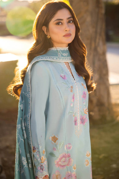 Zaha By Khadijah Shah Stitched 3 Piece Embroidered Lawn Suit ZKS24F ZL24-14 B GIZEM - Festive Collection