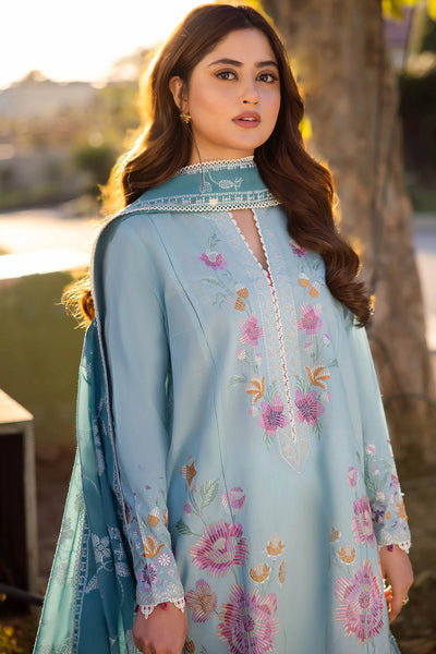 Zaha By Khadijah Shah Stitched 3 Piece Embroidered Lawn Suit ZKS24F ZL24-14 B GIZEM - Festive Collection