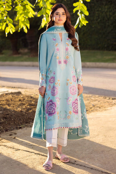 Zaha By Khadijah Shah Stitched 3 Piece Embroidered Lawn Suit ZKS24F ZL24-14 B GIZEM - Festive Collection