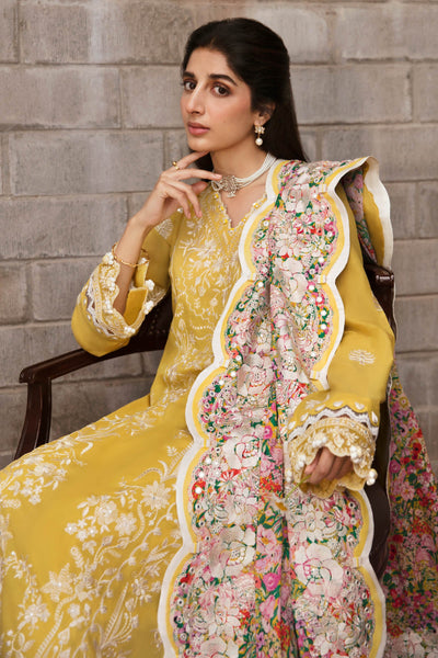 Zaha By Khadijah Shah Unstitched 3 Piece Embroidered Lawn Suit - ZF23-01-Fereshteh - Festive Collection D & M COLLECTION AND NIZAMI JEWELRY