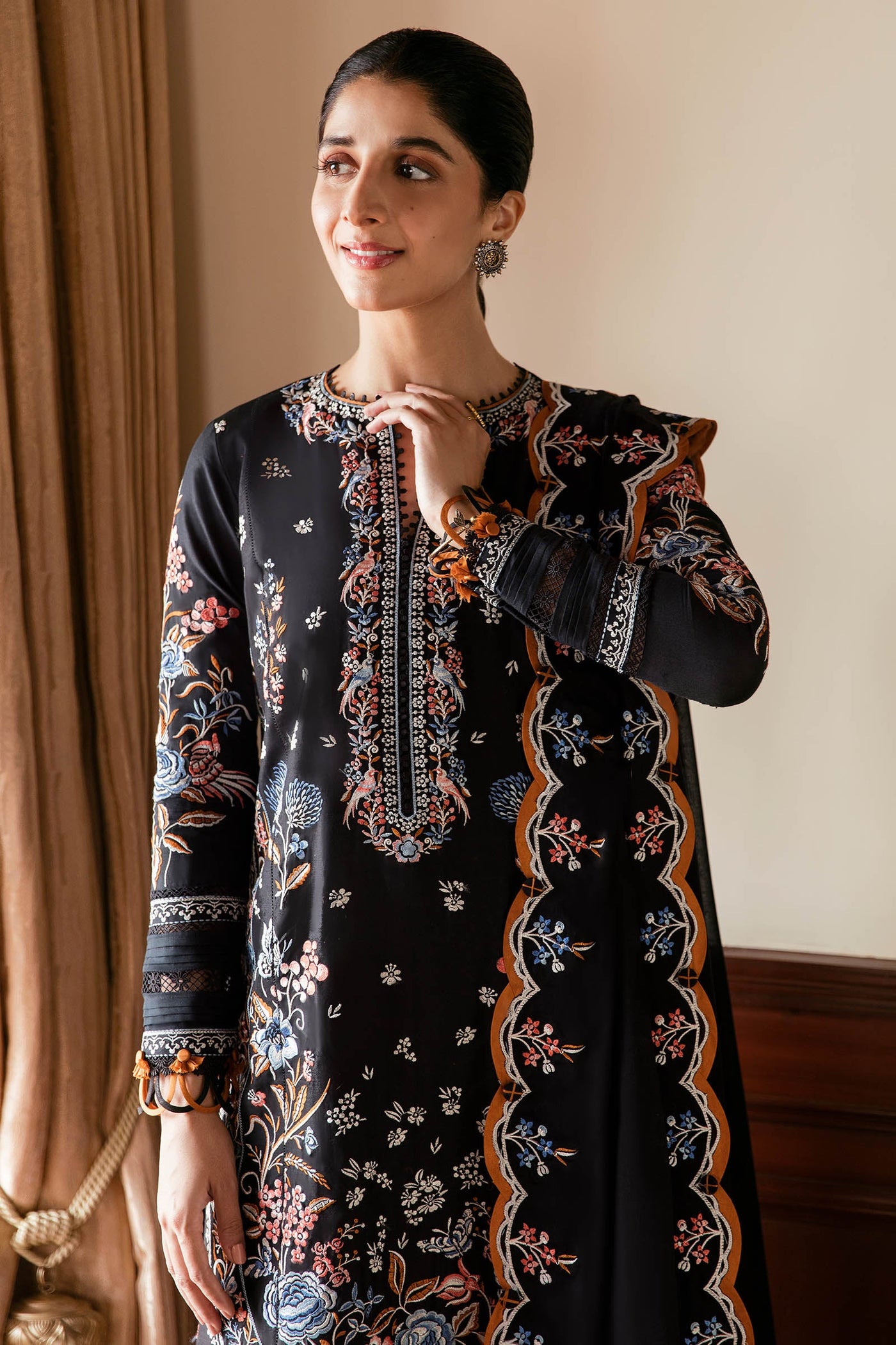 Zaha By Khadijah Shah Unstitched 3 Piece Embroidered Lawn Suit - ZF23-07-Irem - Festive Collection D & M COLLECTION AND NIZAMI JEWELRY