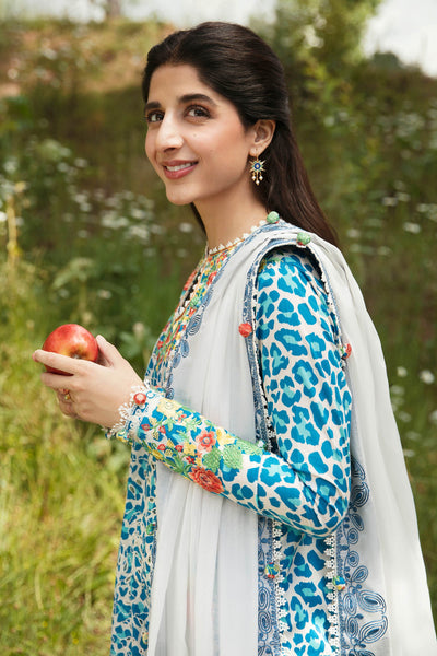 Zaha By Khadijah Shah Unstitched 3 Piece Embroidered Lawn Suit - ZF23-08-Selin - Festive Collection D & M COLLECTION AND NIZAMI JEWELRY