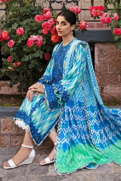 Zaha By Khadijah Shah Unstitched 3 Piece Embroidered Lawn Suit - ZF23-10-Aysel - Festive Collection D & M COLLECTION AND NIZAMI JEWELRY