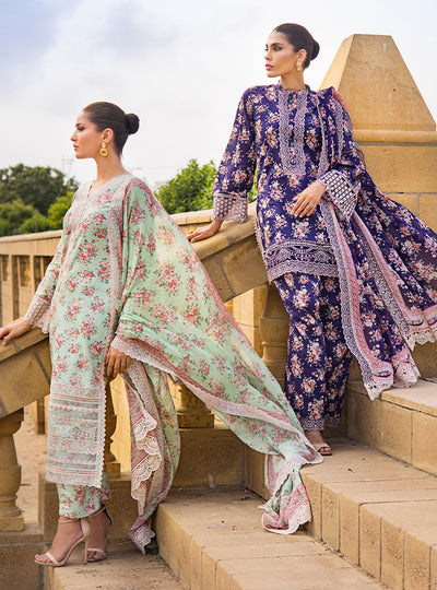 Zainab Chottani Stitched 3 Piece Embroidered Lawn Suits AABROO-6A - Summer Collection D & M COLLECTION AND NIZAMI JEWELRY