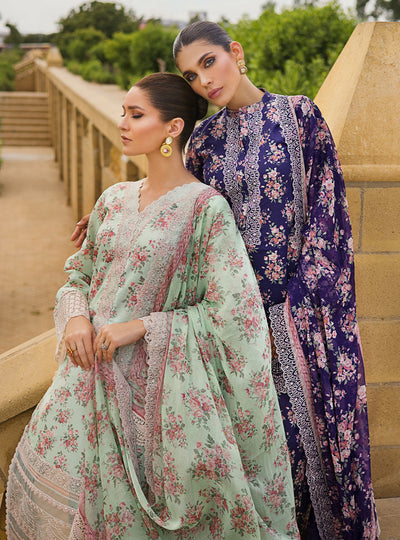 Zainab Chottani Stitched 3 Piece Embroidered Lawn Suits AABROO-6A - Summer Collection D & M COLLECTION AND NIZAMI JEWELRY