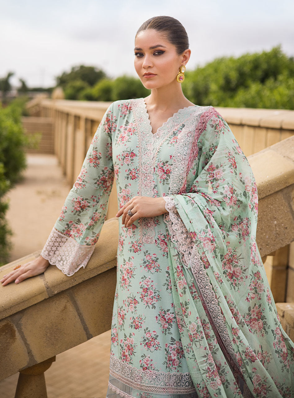 Zainab Chottani Stitched 3 Piece Embroidered Lawn Suits AABROO-6A - Summer Collection D & M COLLECTION AND NIZAMI JEWELRY