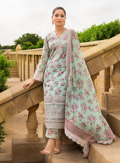 Zainab Chottani Stitched 3 Piece Embroidered Lawn Suits AABROO-6A - Summer Collection D & M COLLECTION AND NIZAMI JEWELRY