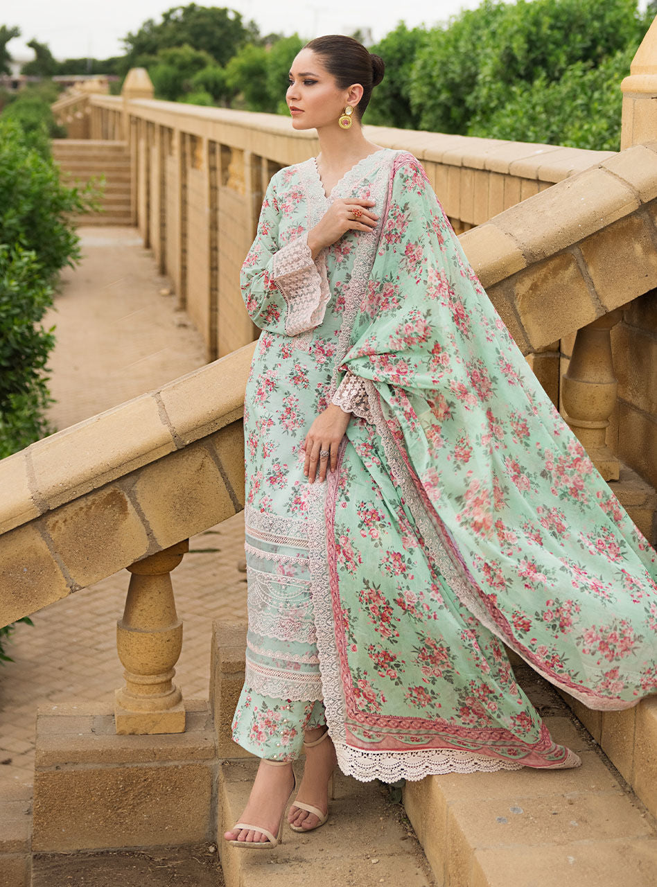 Zainab Chottani Stitched 3 Piece Embroidered Lawn Suits AABROO-6A - Summer Collection D & M COLLECTION AND NIZAMI JEWELRY