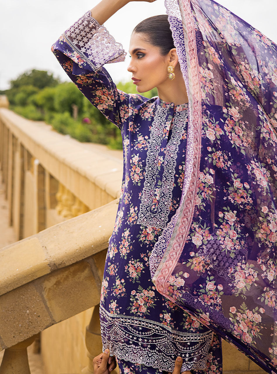 Zainab Chottani Stitched 3 Piece Embroidered Lawn Suits AABROO-6B - Summer Collection D & M COLLECTION AND NIZAMI JEWELRY