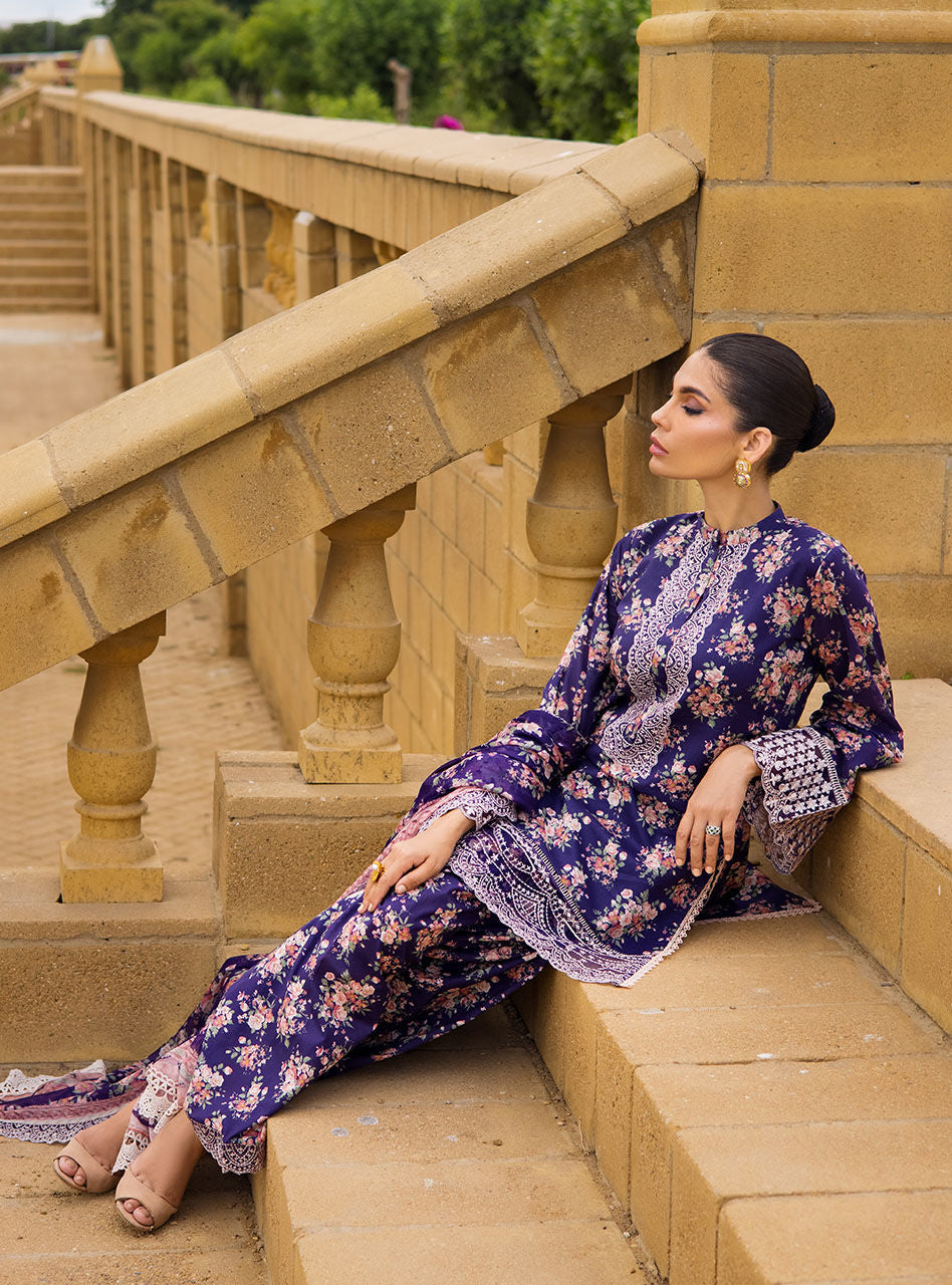 Zainab Chottani Stitched 3 Piece Embroidered Lawn Suits AABROO-6B - Summer Collection D & M COLLECTION AND NIZAMI JEWELRY