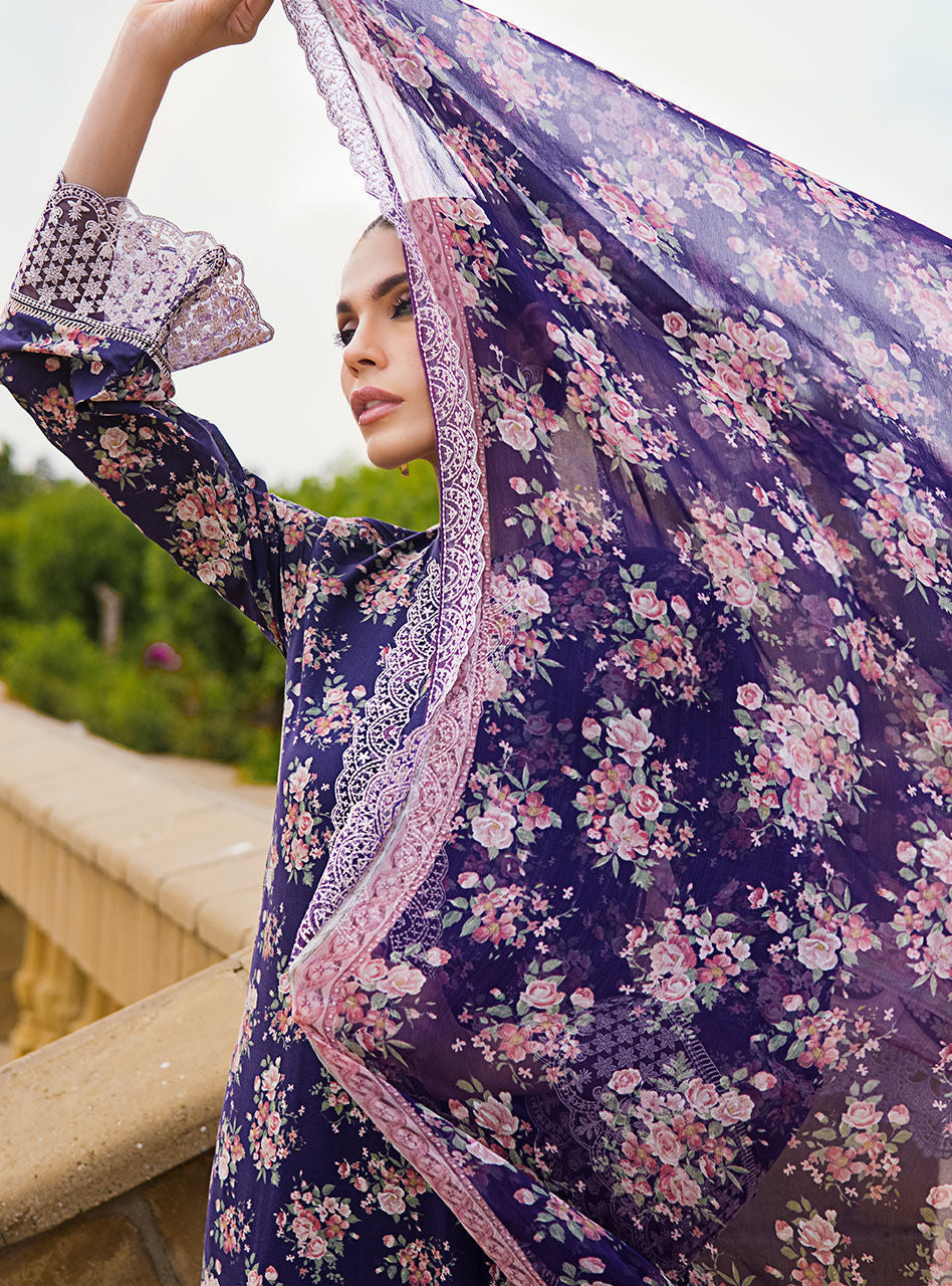 Zainab Chottani Stitched 3 Piece Embroidered Lawn Suits AABROO-6B - Summer Collection D & M COLLECTION AND NIZAMI JEWELRY