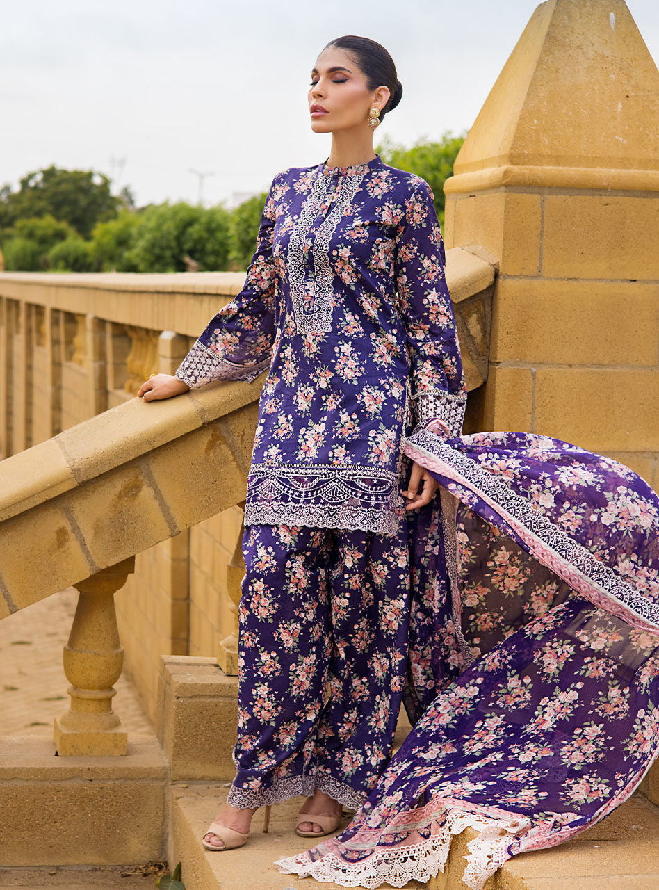 Zainab Chottani Stitched 3 Piece Embroidered Lawn Suits AABROO-6B - Summer Collection D & M COLLECTION AND NIZAMI JEWELRY