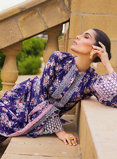 Zainab Chottani Stitched 3 Piece Embroidered Lawn Suits AABROO-6B - Summer Collection D & M COLLECTION AND NIZAMI JEWELRY