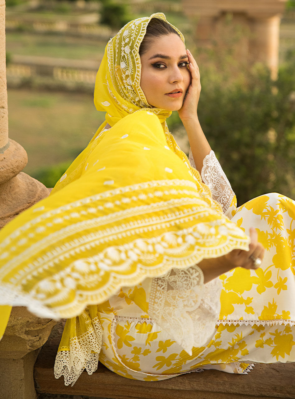 Zainab Chottani Stitched 3 Piece Embroidered Lawn Suits CHAMPA-8B - Summer Collection D & M COLLECTION AND NIZAMI JEWELRY