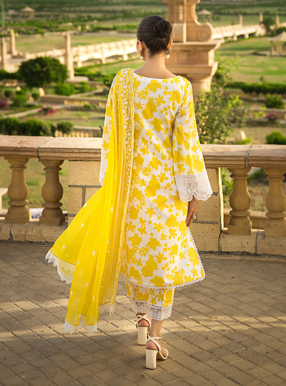 Zainab Chottani Stitched 3 Piece Embroidered Lawn Suits CHAMPA-8B - Summer Collection D & M COLLECTION AND NIZAMI JEWELRY