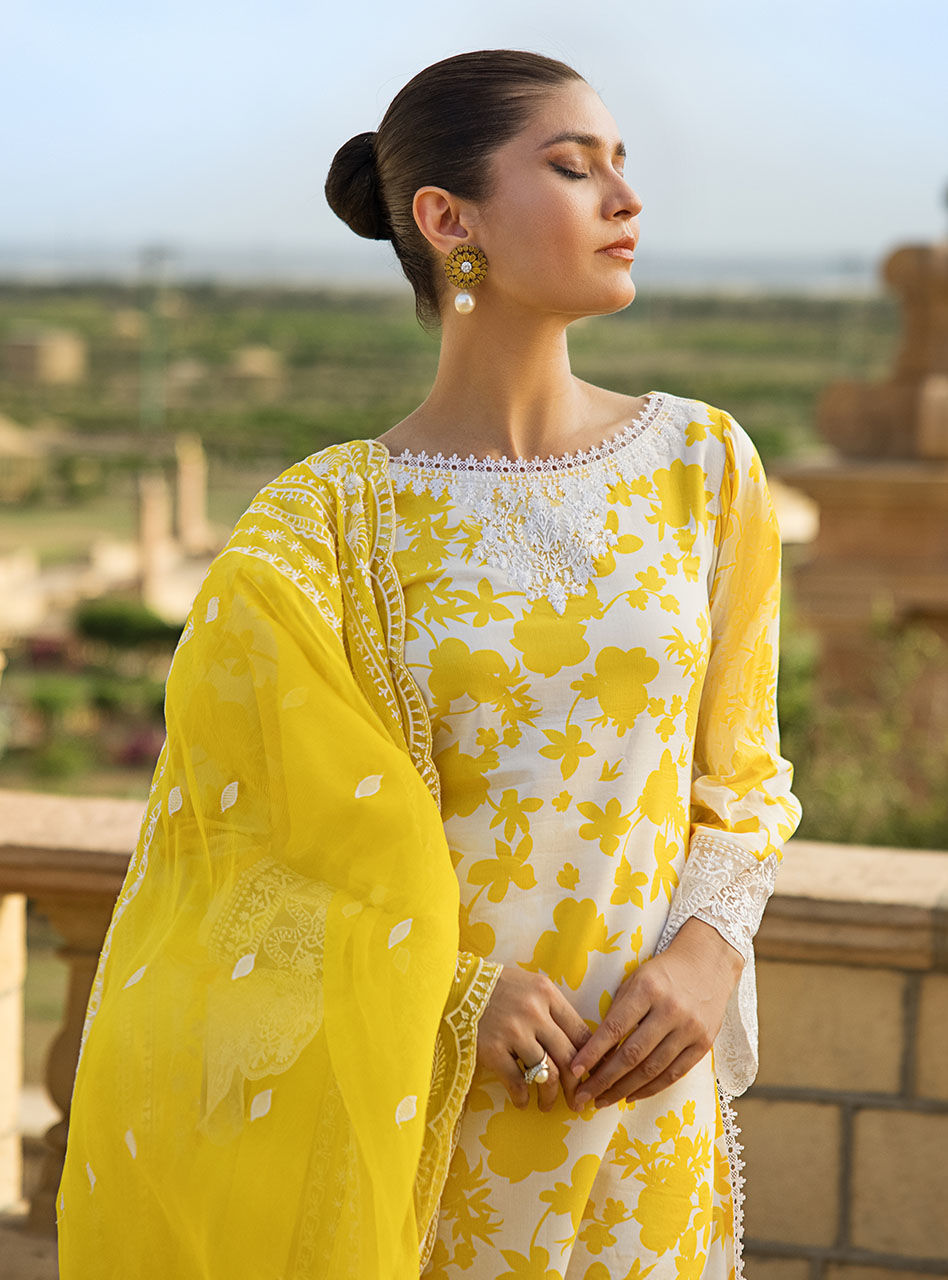 Zainab Chottani Stitched 3 Piece Embroidered Lawn Suits CHAMPA-8B - Summer Collection D & M COLLECTION AND NIZAMI JEWELRY