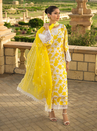 Zainab Chottani Stitched 3 Piece Embroidered Lawn Suits CHAMPA-8B - Summer Collection D & M COLLECTION AND NIZAMI JEWELRY