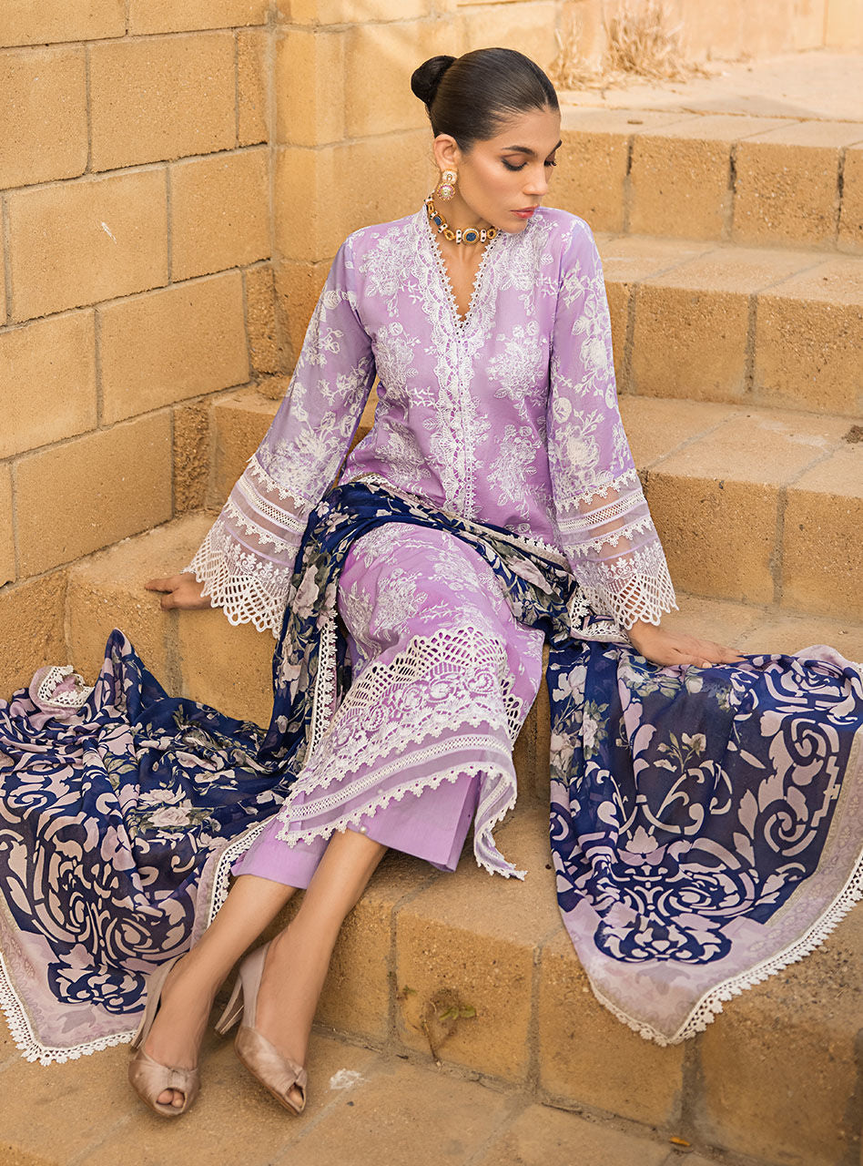 Zainab Chottani Stitched 3 Piece Embroidered Lawn Suits SEHER-1B - Summer Collection D & M COLLECTION AND NIZAMI JEWELRY