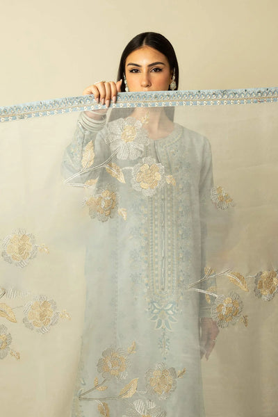 Zara Shahjahan Unstitched 3 Piece Embroidered Suit ZEL23-V2-D1 - Summer Collection D & M COLLECTION AND NIZAMI JEWELRY