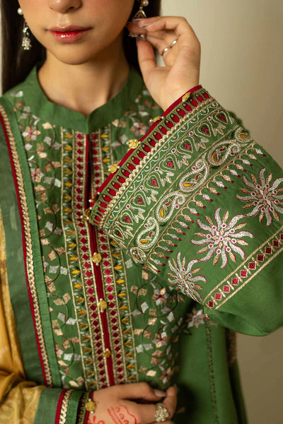 Zara Shahjahan Unstitched 3 Piece Embroidered Suit ZEL23-V2-D9 - Summer Collection D & M COLLECTION AND NIZAMI JEWELRY