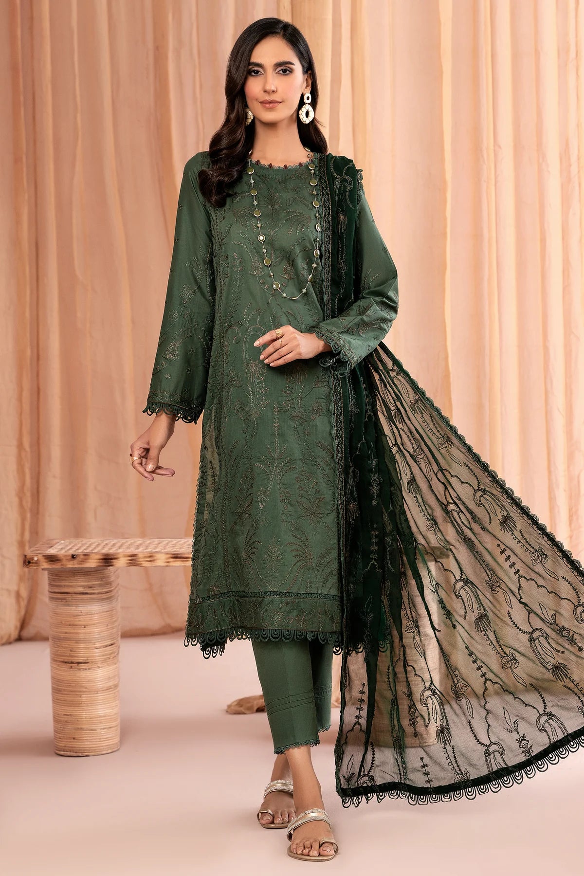 Zarif Unstitched 3 Piece Embroidered Lawn Suit ZEA-01 GRECIA - Eid Collection D & M COLLECTION AND NIZAMI JEWELRY