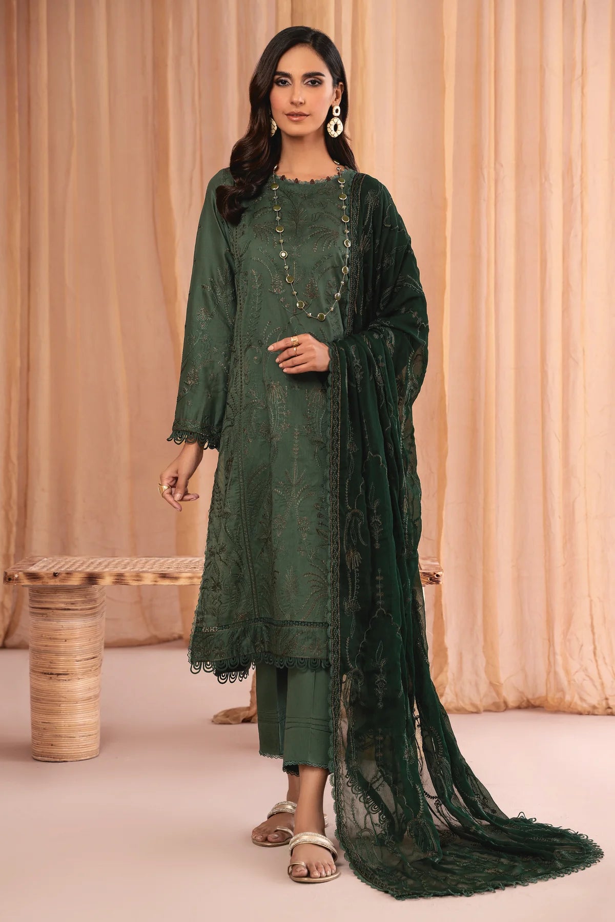 Zarif Unstitched 3 Piece Embroidered Lawn Suit ZEA-01 GRECIA - Eid Collection D & M COLLECTION AND NIZAMI JEWELRY