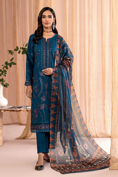 Zarif Unstitched 3 Piece Embroidered Lawn Suit ZEA-04 KIARA - Eid Collection D & M COLLECTION AND NIZAMI JEWELRY